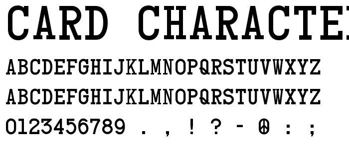 Card Characters font